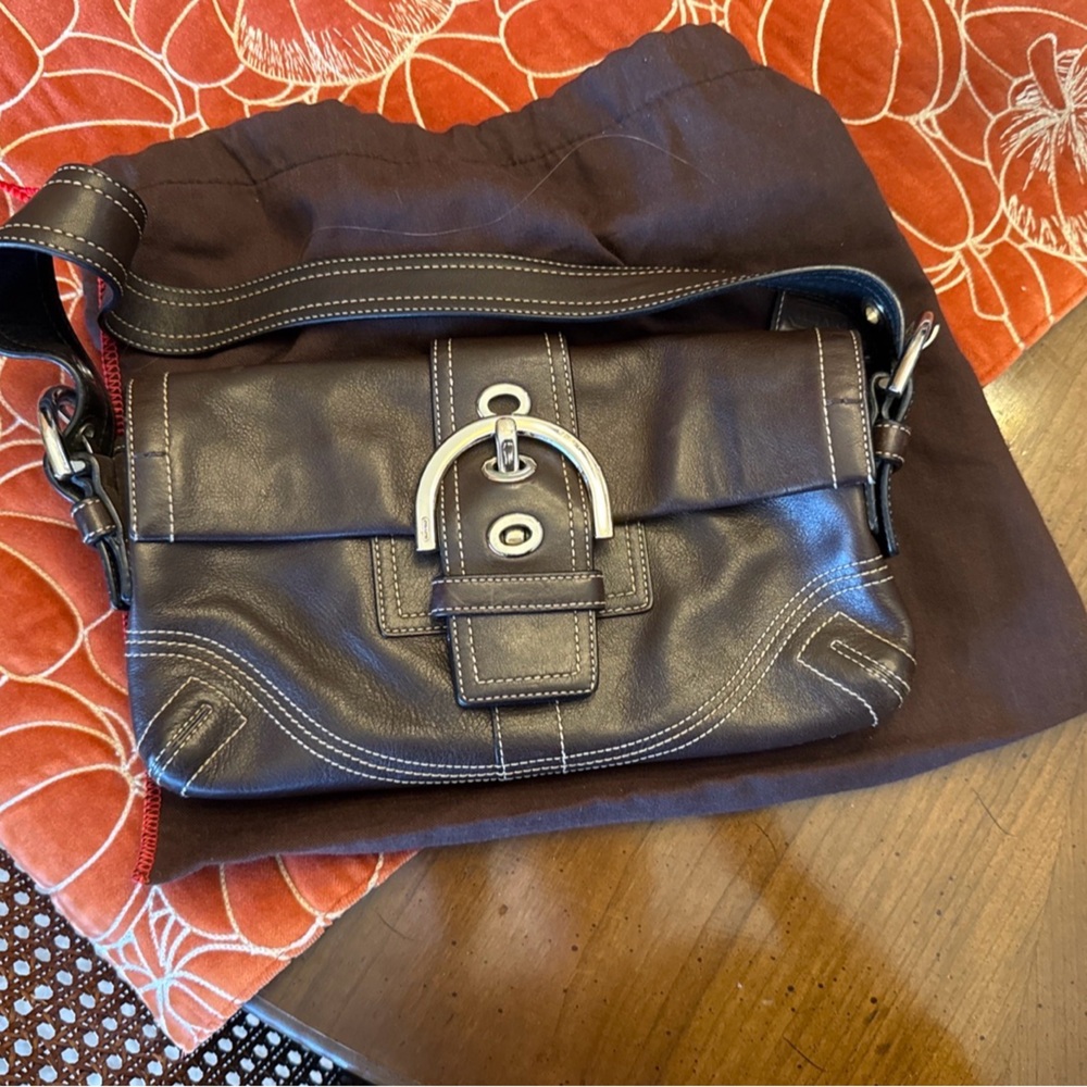 LIKE NEW Coach Soho Buckle Shoulder Bag — Chocolate Brown Leather — Retail $348